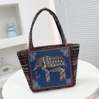 ราคา TataFairy Ethnic style handbag exquisite animal embroidery canvas bag womens shoulder bag butterfly and elephant embroidery (23547133465)