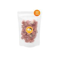 ราคา แซลมอนอบแห้งหั่นเต๋า 100g ขนมสุนัข แมว บำรุงขน Omega 3 Premium Salmon Cube Treats Dog Cat (24737083541)