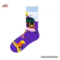 ราคา พร้อมส่ง ถุงเท้าข้อกลาง ลายปริ้น F6 ถุงเท้าข้อยาว ถุงเท้าลายการ์ตูน (3671832003)