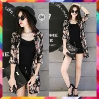 ราคา เสื้อคลุมเกาหลี ผ้าชีฟอง แฟชั่นเกาหลี ผ้าโปร่งบางเบา ลายผ้าสวยงาม ตารางไซส์อยู่รูปสินค้าที่2 ใส่สบาย พริ้วๆ เสื้อคลุม1 (2330112705)