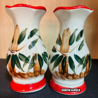 ราคา แจกันไหว้พระ แจกันดอกไม้ แจกันเซรามิก ขนาด 6 นิ้ว ราคาต่อคู่ 2ชิ้น (23764021114)