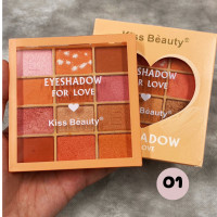 ราคา 87115 Kiss Beauty 12 Color Long Lasting Eye Shadow Palette Peach Brick Tones (21760294488)