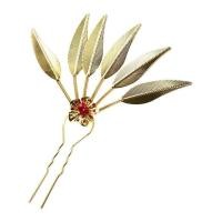 ราคา จัดส่งรวดเร็ว ปิ่นปักผมออเจ้า เครื่องประดับผม ชุดไทย ปักผมล้านนาโบราณ แบบใบไม้ สีทอง (24188696354)