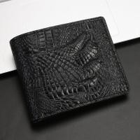 ราคา MOUSSON กระเป๋าสตางค์ผู้ชายแบบวินเทจ สไตล์หนังจระเข้ ทำจากหนังแท้ (24988813126)