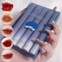 ราคา 5pcs set lipstick matte waterproof lip gloss set lip clay lipstick lipstick matte lip glaze long lasting color lip gloss waterproof moisturizing non fading non sticky cup lipstick (24554599438)