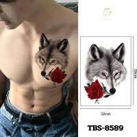 ราคา ฟรี 1 ชิ้น รอยสักแทททู ติดทน5 7วัน ลายสักแขนผู้ชาย เท่ แขนขนาดใหญ่ หมาป่า มังกร tattoo sticker (24726770017)