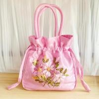 ราคา Fashionable silk handbag exquisite flower embroidery simple drawstring design elegant phone bag small storage bag (23772578116)