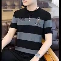 ราคา SEA AMILA M 5XL เสื้อยืดแขนสั้นผู้ชายแฟชั่นของผู้ชายลายทางเสื้อปักรอบคอบางสไตล์เกาหลีวัยรุ่นและวัยกลางคน (24352458812)