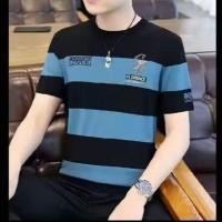 ราคา SEA AMILA M 5XL เสื้อยืดแขนสั้นผู้ชายแฟชั่นของผู้ชายลายทางเสื้อปักรอบคอบางสไตล์เกาหลีวัยรุ่นและวัยกลางคน (24352458817)