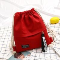 ราคา กระเป๋าผ้าสะพายหลังใส่ของได้เยอะ มีหูรูด แฟชั่น เป็นเนื้อผ้า มี5สี (17768596520)