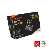 ราคา Elephant ตราช้าง คลิปหนีบกระดาษ คลิปดำ No E108 E109 E110 E111 E112 จำนวน 1 กล่อง (23729535279)