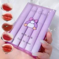 ราคา 5pcs set lipstick matte waterproof lip gloss set lip clay lipstick lipstick matte lip glaze long lasting color lip gloss waterproof moisturizing non fading non sticky cup lipstick (24554599437)
