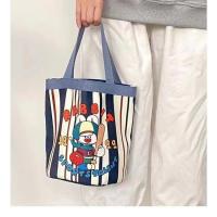 ราคา Hand Graffiti Cartoon Bucket Bag Cute Canvas Material Animal Print Printed Tote Bag Cylinder Handbag Daily Matching (23418659377)