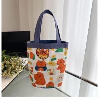 ราคา Hand Graffiti Cartoon Bucket Bag Cute Canvas Material Animal Print Printed Tote Bag Cylinder Handbag Daily Matching (23418659359)