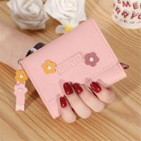 ราคา Candy colored ladies wallet short large capacity bag cute cheese and flower pendant decoration (24110816022)