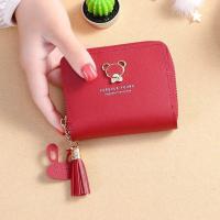 ราคา zhiang PU leather short womens wallet solid color multifunctional wallet fashionable mini student coin wallet bag (23889651343)