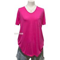 ราคา 081 เสื้อยืดเรย่อน คอวี อก 36 46 สีพื้น มีกระเป๋า สาวอวบใส่ได้ ผ้านุ่มยืดใส่สบาย (24703605118)