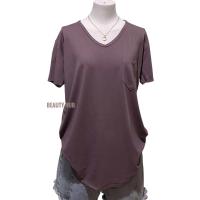 ราคา 081 เสื้อยืดเรย่อน คอวี อก 36 46 สีพื้น มีกระเป๋า สาวอวบใส่ได้ ผ้านุ่มยืดใส่สบาย (24703605120)
