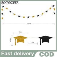 ราคา CANAMEK Black Graduation Bachelor Hat Banner Paper Cap Garlands For School Celebrations 2023 Graduation Party Hanging Decorations (24687174778)