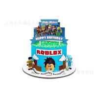 ราคา YT ตกแต่งงานเลี้ยงวันเกิดเด็ก ธีม Roblox รูปกรวยแบนเนอร์ ท็อปเปอร์เค้ก อุปกรณ์ลูกโป่ง TY (24915996113)