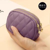 ราคา กระเป๋าสตางค์หนังสีน้ำตาลขนาดเล็กแบบมีซิป 2 ชั้น กระเป๋าใส่เหรียญพร้อมหัวเข็มขัดสีทองสำหรับผู้หญิง กระเป๋าสตางค์หนังแท้แบบมีรูปไขว้ (24699221827)
