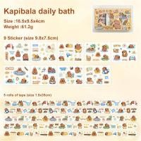ราคา YILQQPER Cute Stickers Notebook Tape Set Capybara Laser Notebook Sticker DIY Decorative Stickers Cute DIY Sticker Decoration (24206632233)