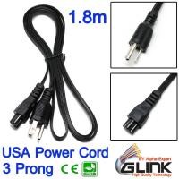 ราคา สายไฟ AC แบบ 3 รู แบบแบน USA Power Cord 3 Prong IEC C5 Cloverleaf Power Extension Cable 1 5m 18AWG 0 75mm For Notebook Laptop Computer (707080807)