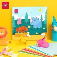ราคา Deli พับกระดาษ กระดาษพับโอริกามิ กระดาษสีสี่เหลี่ยม กระดาษพับเล่น 10สี 100แผ่น กระดาษพับDIYหลากสี Origami Paper (12651217162)