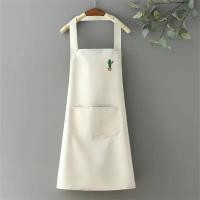 ราคา B LIVEM Simple Fashion Apron Solid Color Waterproof Household Apron Anti fouling Fashion Mens And Womens Apron (24249138274)