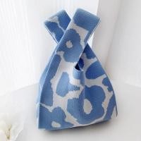 ราคา Colorblock Stripes Graphic Crochet Bag Fashion Tote Handbag Womens Braiding Wrist Bag (22580790045)