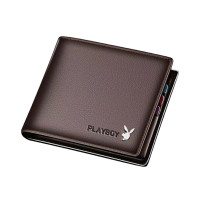 ราคา Mens Wallet PU Double Fold Short Wallet With Multiple Slots Bank Holder ID Holder Mens Coin Wallet Pocket (23742875064)