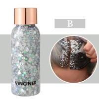 ราคา LilyBeatuy พร้อมส่ง กากเพชรติดหน้าเลื่อมเจลใบหน้าร่างกายแวววาวเจลอายแชโดว์ของเหลวเพชรเลื่อมเจลเวทีแต่งหน้า DIY เลื่อม Glitter For Face (24612261020)