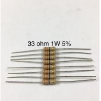 ราคา Resistor 1W 20ชิ้น 33 ohm 1W 5 Resistor ตัวต้านทาน 33โอห์ม 1วัตต์ ความความผิดพลาด 5 อะไหล่อิเล็กทรอนิกส์ รีซิสเตอร์ ตัวR (8165717121)