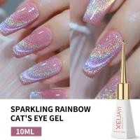 ราคา XEIJAYI สีลูกแก้ว โฮโลแกรม สีรุ้งสะท้อนแสงวิ้งวับ Sparkling Rainbow Cat Eye 10ml (24715062614)
