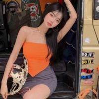 ราคา เสื้อทรงผ้าเช็ดหน้า เกาะอก สายฝอ สีส้มแซ่บ พร้อมส่ง (16386478976)