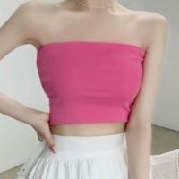 ราคา MX 5 เสื้อเกาะอก ไม่มีฟองน้ำ สีพื้น ยืดพอดีตัว สีสันสดใสมินิมอล (22581106377)