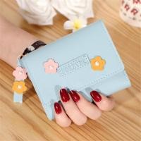ราคา Candy colored ladies wallet short large capacity bag cute cheese and flower pendant decoration (24110816025)