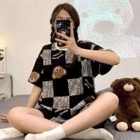 ราคา ชุดนอนลายการ์ตูน ชุดนอนคอกลม ชุดนอนคอกลมเสื้อแขนสั้น ขาสั้น ลายการ์ตูน ใส่สบาย เนื้อผ้านิ่มใส่สบายมาก ฟรีไซส์ พร้อมส่งจากไทย สินค้าขายดี Sook Living Mall (24711149563)