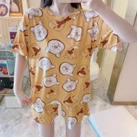 ราคา ชุดนอนลายการ์ตูน ชุดนอนคอกลม ชุดนอนคอกลมเสื้อแขนสั้น ขาสั้น ลายการ์ตูน ใส่สบาย เนื้อผ้านิ่มใส่สบายมาก ฟรีไซส์ พร้อมส่งจากไทย สินค้าขายดี Sook Living Mall (24711149570)