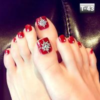 ราคา เล็บปลอมเจลแท้ พร้อมกาวติดเล็บ เล็บเท้าปลอม 1 กล่อง มี 24 ชิ้น เล็บปลอมเท้า พร้อมส่ง (8082099761)