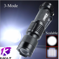 ราคา ไฟฉายแรงสูง LED CREE Q5 ซูมได้มีโหมดไฟกระพริบ (4051836495)