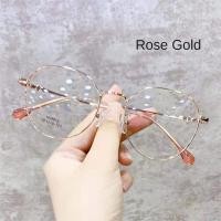 ราคา Fashion Retro Elegant Anti Blue Light Glasses Round Metal Frame Vintage Computer Gaming Eye Protection Classic Eyeglasses (22537550586)