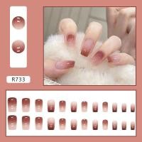 ราคา เล็บเจลปลอม R845 เล็บปลอมสำเร็จรูป เล็บปลอมยาว กันน้ำ หลากหลายสไตล์ กล่องละ 24 ชิ้น (21977058687)