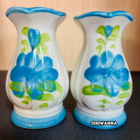 ราคา แจกันไหว้พระ แจกันดอกไม้ แจกันเซรามิก ขนาด 4 นิ้ว ราคาต่อคู่ 2ชิ้น (23404114606)