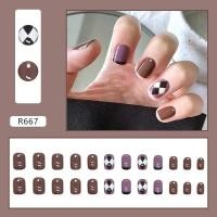 ราคา 24 ชิ้นต่อกล่อง เกาหลีใต้ เล็บปลอม มาพร้อมกาว เล็บปลอมเจลแท้ การออกแบบใหม่ น่ารัก เล็บเจล การออกแบบกันน้ำ (10464874663)