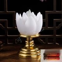 ราคา เชิงเทียน LED เชิงเทียนดอกบัวฐานบัวสูง เชิงเทียนไหว้พระ LED รุ่น 3819 (21743842094)