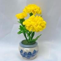ราคา พร้อมส่ง ดอกดาวเรืองจิ๋ว ดอกดาวเรืองพร้อมแจกัน ดอกดาวเรืองดินประดิษฐ์ กระถางละ 45 บาทเท่านั้น (13534871888)