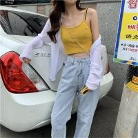 ราคา Y2k Knitted V Neck Mini Vest Summer Lace Crop Top Women Cute Basic Camis Halter Thin Straps Camisole Femme Sleeveless Corset Top (23815896884)