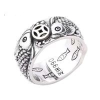 ราคา แหวนเงิน S925 ลายสกุลเงินโบราณ สีทองแดง เงินไม่สมบูรณ์ ปลาตะคอง เครื่องประดับมือสำหรับงานแต่งงานและงานปาร์ตี้ (23473308637)