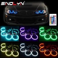 ราคา RGB Angel EyesสำหรับBMW 3 5 Series E46 E39 E36 E38 Sedan Wagon Coupe Xenonไฟหน้าปรับLED DRL Halos Multi สีRetrofitอุปกรณ์เสริม131มม (22609863824)